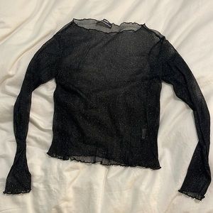 Brandy Melville sparkly mesh long sleeve